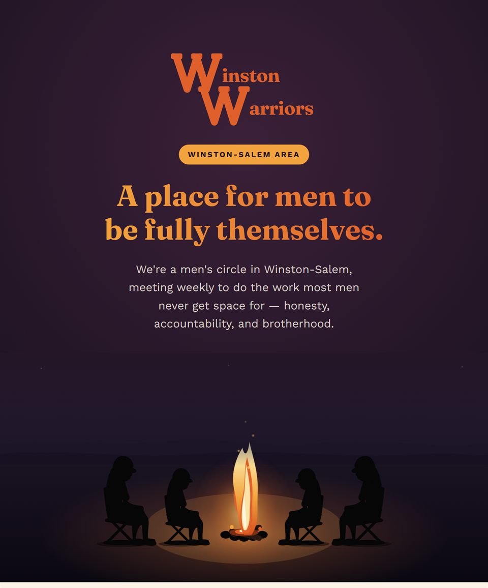 Campfire concept — the homepage hero